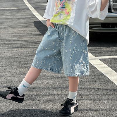 Boys Summer Children Korean Summer Five-point Jeans Children's Cartoon