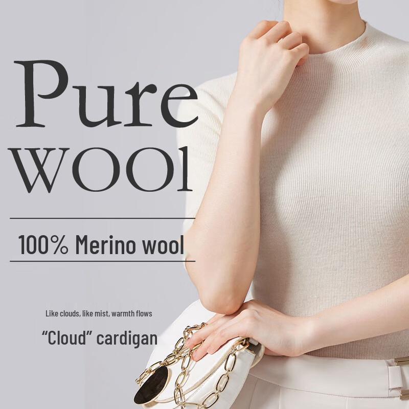 Fengxun Women's 100% Wool Mock Neck Knit Top