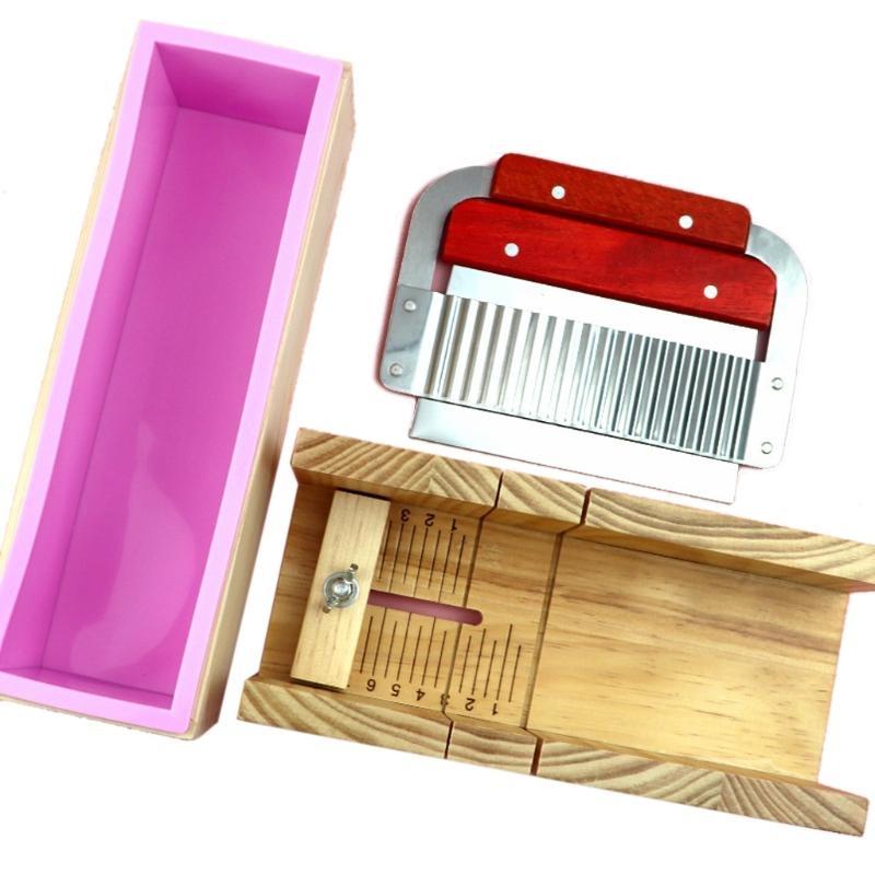 

24TE Multi-function Soap Cutter Wooden Box Simple Adjustable Soap Fixed Support Supplies for Sharp Blade Useful Soap Cutting CN