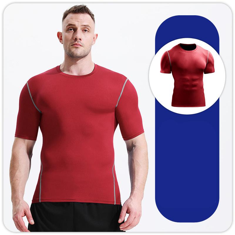 Men's Running T-Shirt Fitness Outdoor Tights Sports Short Sleeve Tops Quick-drying Shirts M L XL XXL 3XL 4XL