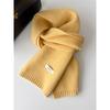Korean Style New Versatile Solid Color Pure Wool Scarf for Women Autumn and Winter Warm Knitted Scarf Fashionable Versatile Scarf