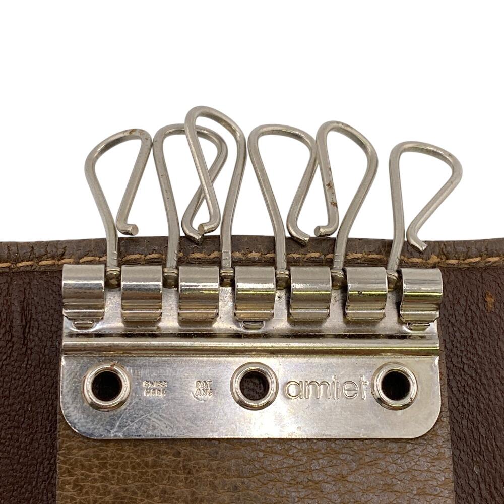 Gucci Six Hooks PVC Leather Key Holder Beige Leather Unisex Used