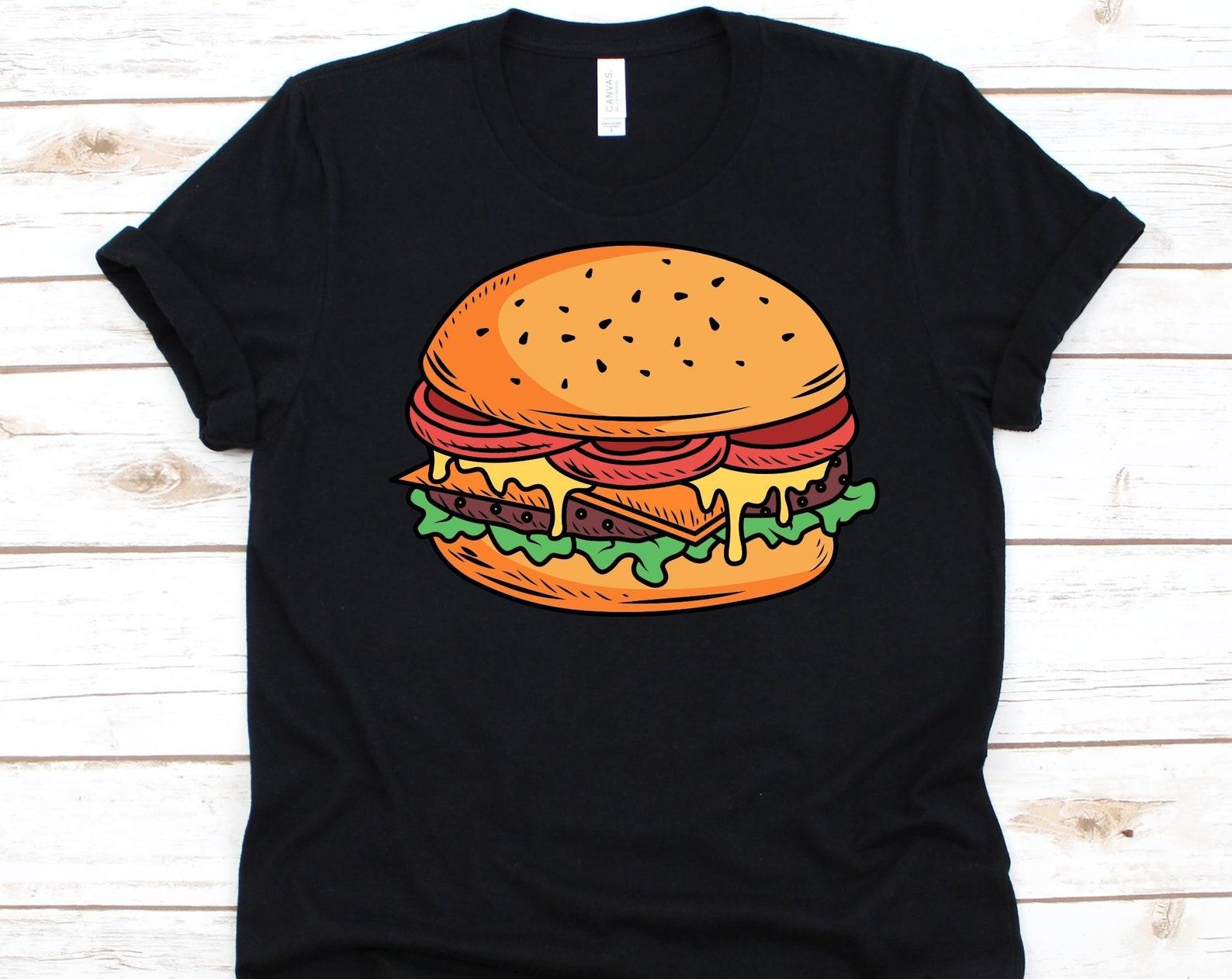 Cheeseburger Shirt, Cute Burger T-Shirt For Men And Women, Cheese Lover Shirt, Burger Graphic, Hamburger Lover, Gift For Foodies, Snack 3XL