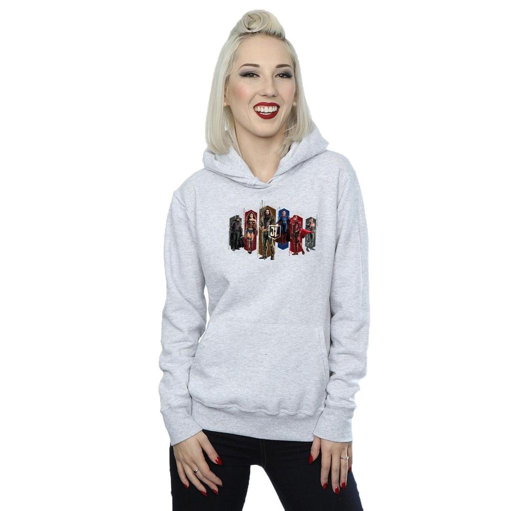 DC Comics Womens/Ladies Justice League Movie Team Hexagons Hoodie