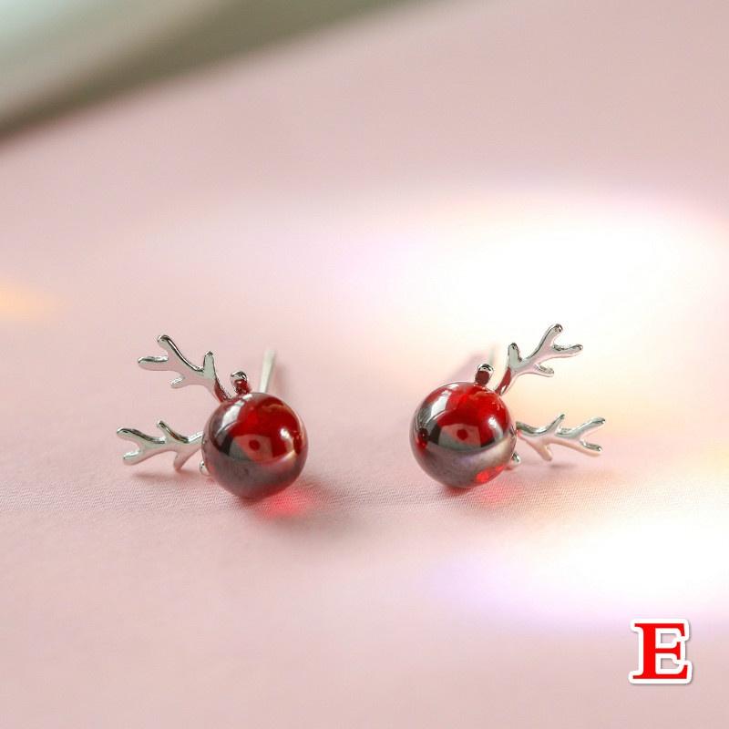 Women Christmas Crystal Elk Stud Earrings Fashion Jewelry Gift Christmas Ornaments
