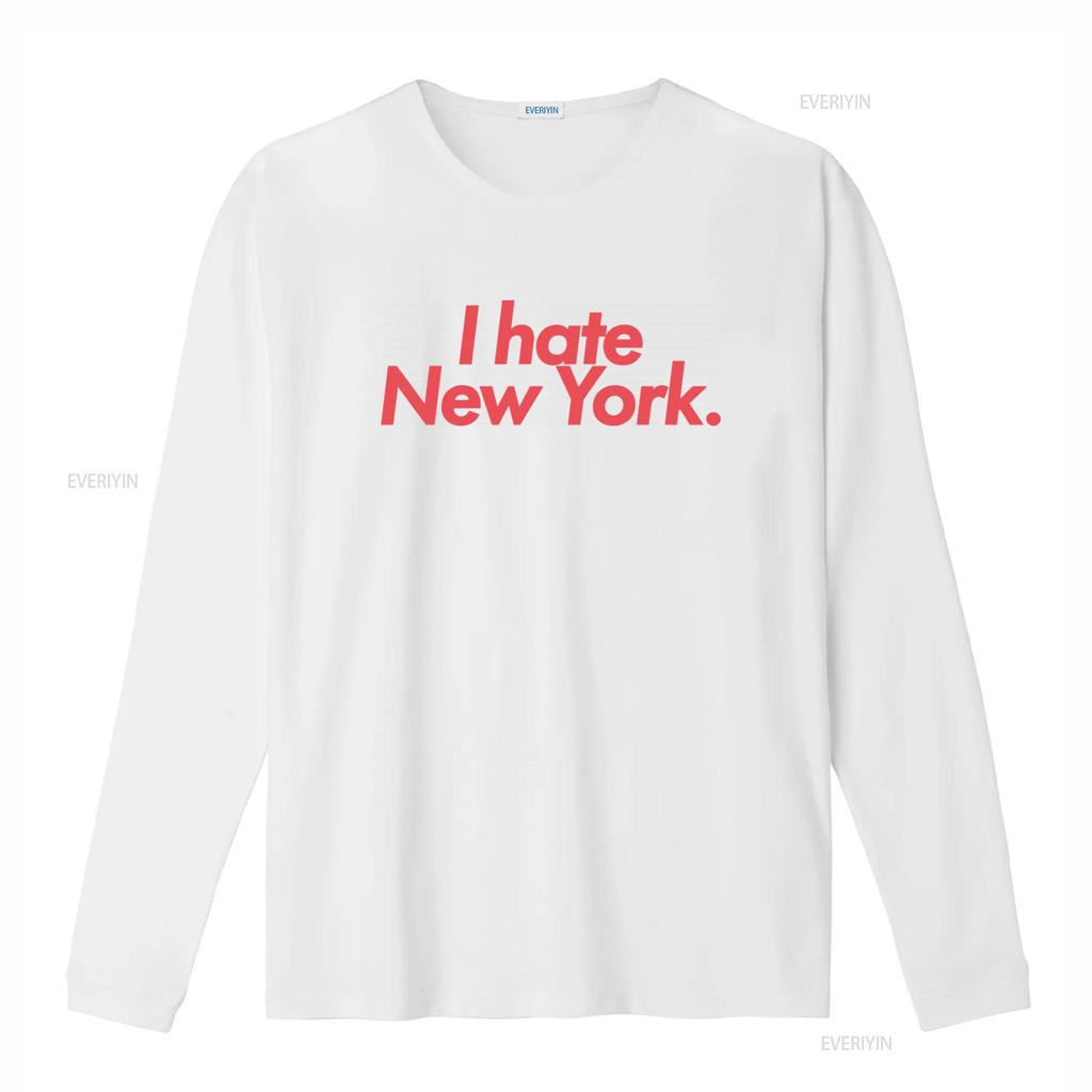 I Hate New York Print T Shirt Trendy Fashion Statement for Urban Style Lovers vintage Washed Top For Everyday Wear