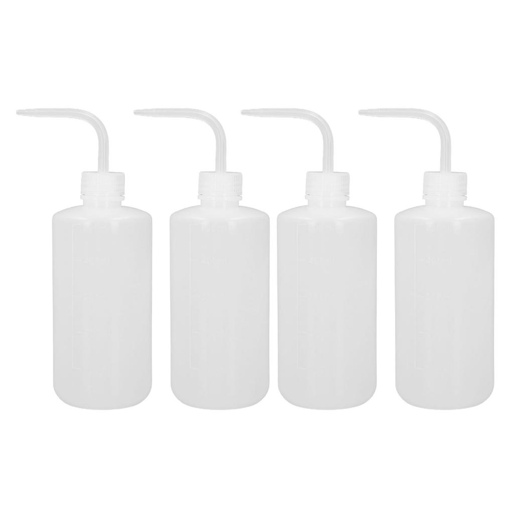 4Pcs 500ml Wash Bottle Plastic Portable Squeeze Safety Washing Bottle with Scales