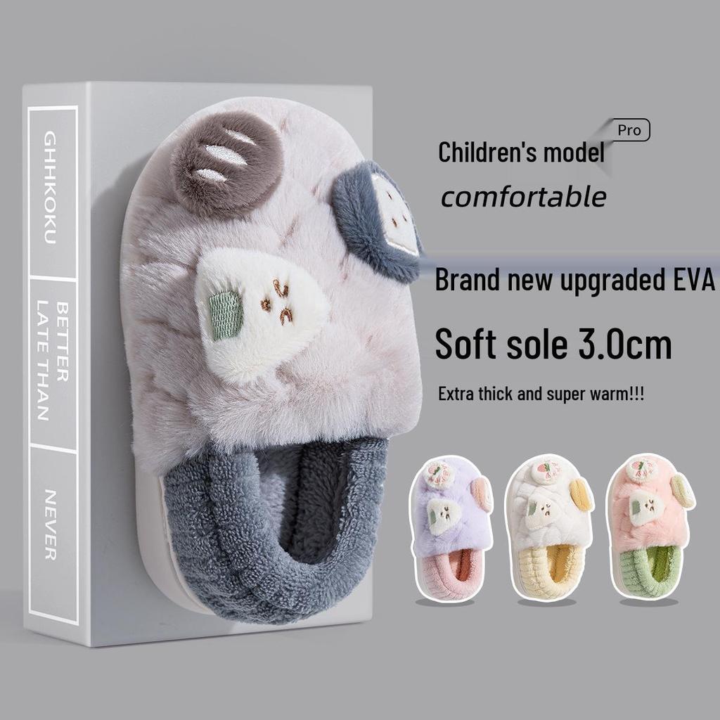 Jieliya Niedliche Onigiri Winter 2025 Indoor Rutschfeste Dicksohlige Baumwollpantoffeln für Damen und Herren
