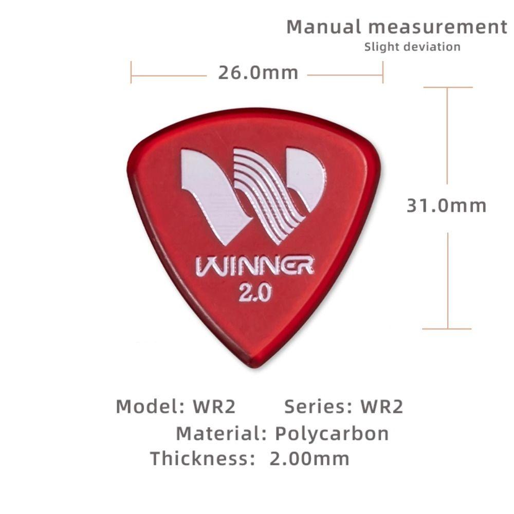 Professional 6 Pcs Winner Guitar Picks Large Triangular Anti-Slip Electric Guitar Picks 2.0MM Thick Guitar Parts Guitar Playing