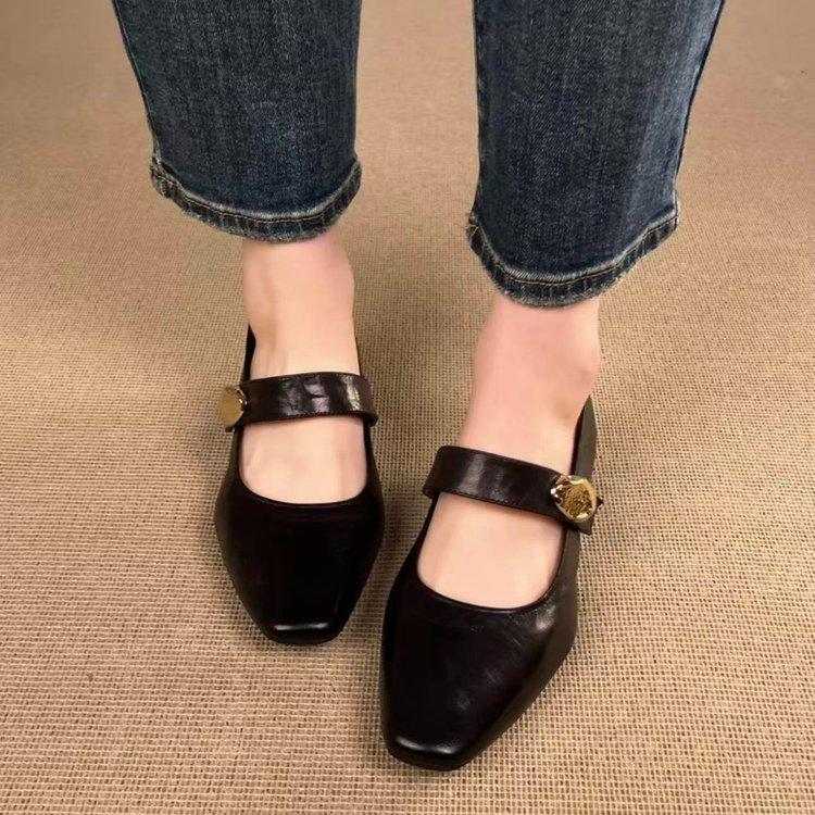 With skirt French single shoes fairy fairy wind gentle shoes autumn 2025 new fashion versatile Mary Jane small leather shoes
