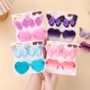 3Pcs/Card Glitter Butterfly Hair Clips Sunglasses for Girls Sparkling Kids Bows Hairpins Sun Glasses Cute Hair Accessories Set
