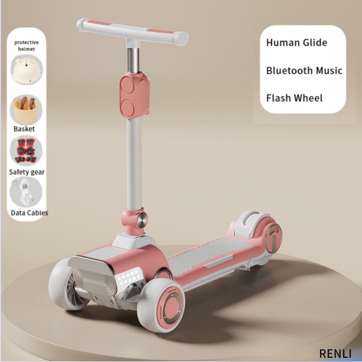 

Перезаряжаемый складной многофункциональный самокат средних и больших детей, широкий размер, ходунки, автомобильный скутер 123