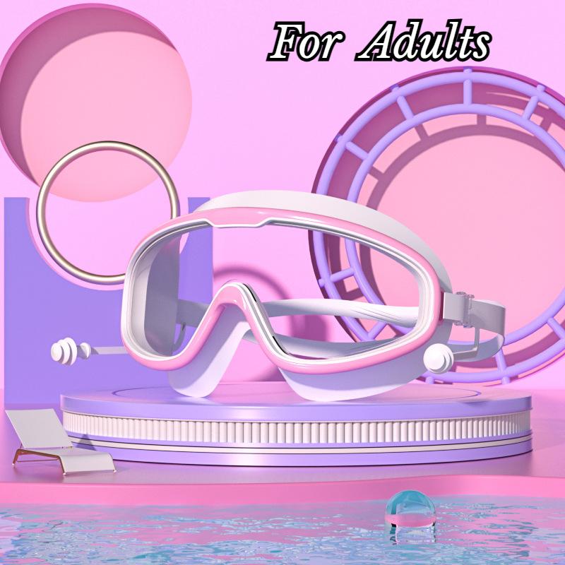 Ochelari de înot Cadru mare Dopuri de urechi Impermeabili Anti-aburire HD Transparenți Ochelari pentru bebeluși Protecție UV Ochelari de înot siguri