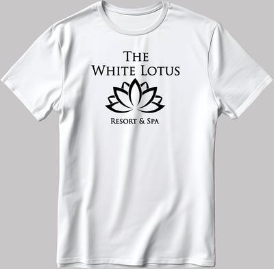The White Lotus Logo Short Sleeve White-Black Men's / Women P331
