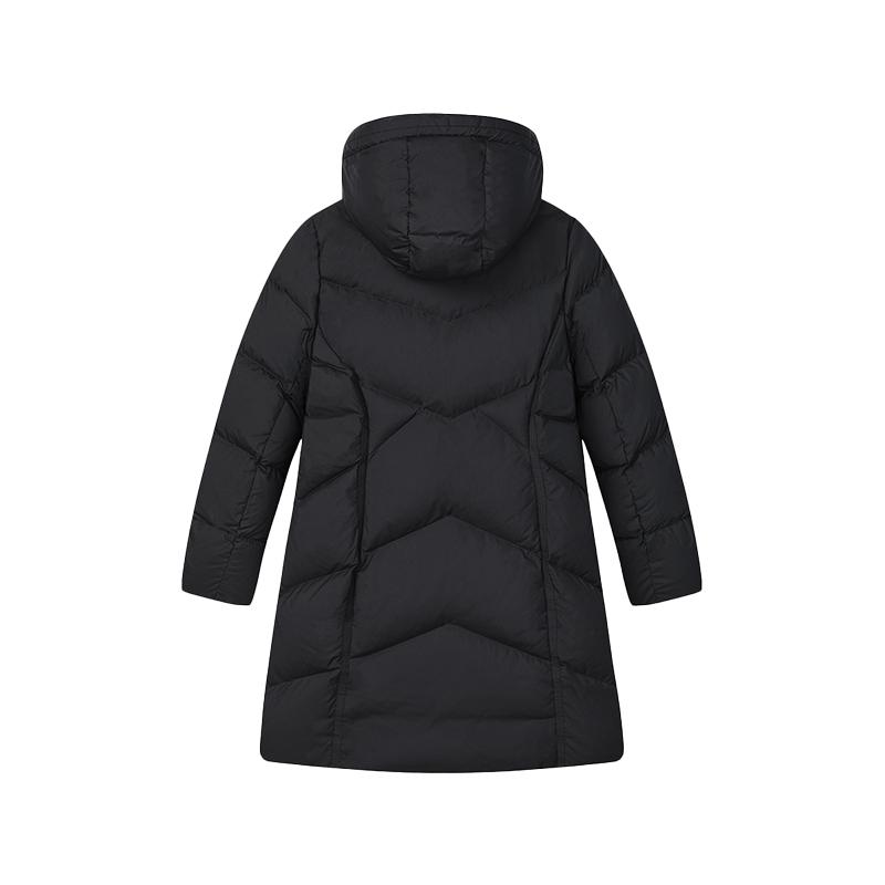 Fila Lifestyle White Logo Pattern Outdoor Casual Sports Zip-Up Hooded Warm Down Jacket Women Jacket Black F11W443903FBK