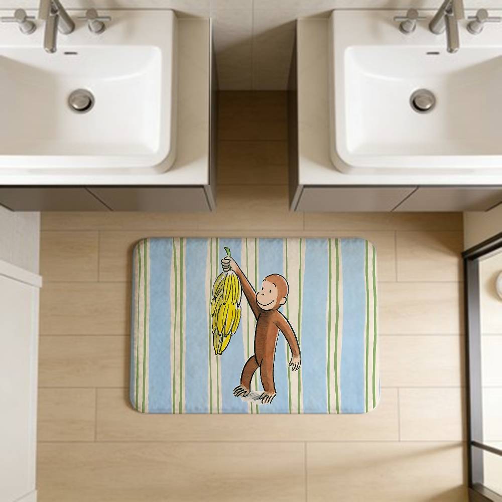 MONKEY CARTOON C-Curious GeorgeS Bath Mat Nordic Style Home Doormat Bathroom-Toilet Mats Bedroom Welcome Doormat