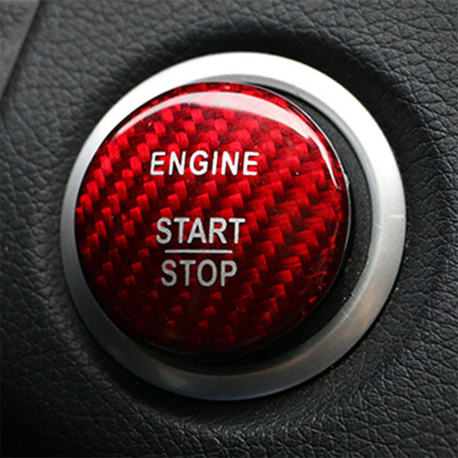 Samolepicí kryt tlačítka Start Stop motoru z uhlíkových vláken pro Benz třídy C GLC C200l