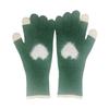 Cold Weather Korean Style Heart Gloves Touchscreen Thick Warm Knitted Gloves Coldproof Winter Mittens Autumn Winter