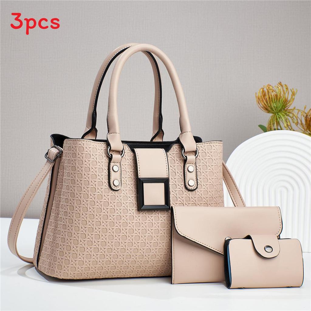 Pu Geometric Pattern Large Capacity Shoulder Bag For Daily Use
