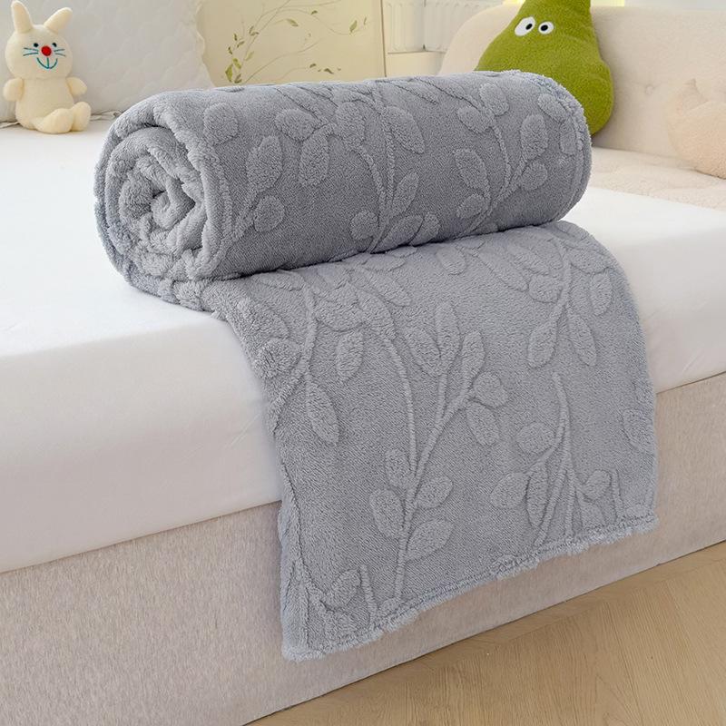Tafurong Jacquard Fleece Multi-functional Blanket,  Solid Color Bed Blanket, Keep Warm Store Heat Lunch Break Quilt, Suitable for All Seasons