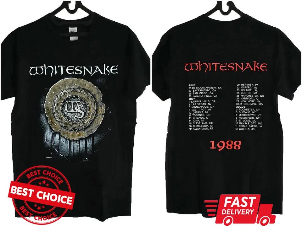 80s Whitesnake Rock Concert Tour Unisex Black TShirt S3xl Q3465 S