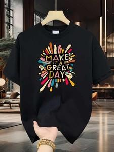 Vibrant Make It A Great Day T-Shirt Positive Motivational Funny Top L