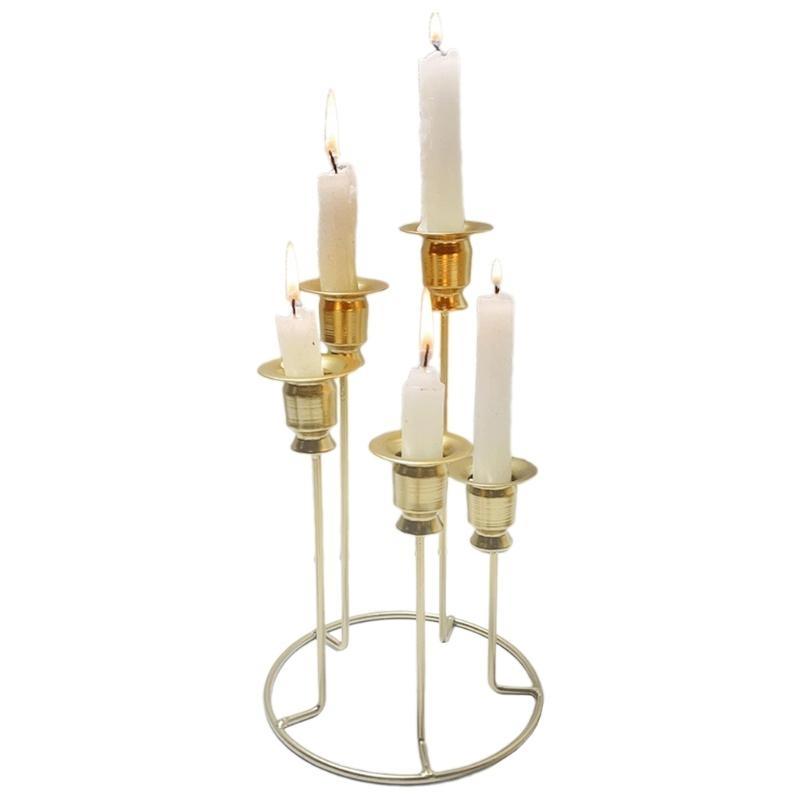 Unique Candlestick 5 Branch Iron Holder for Wedding Decors
