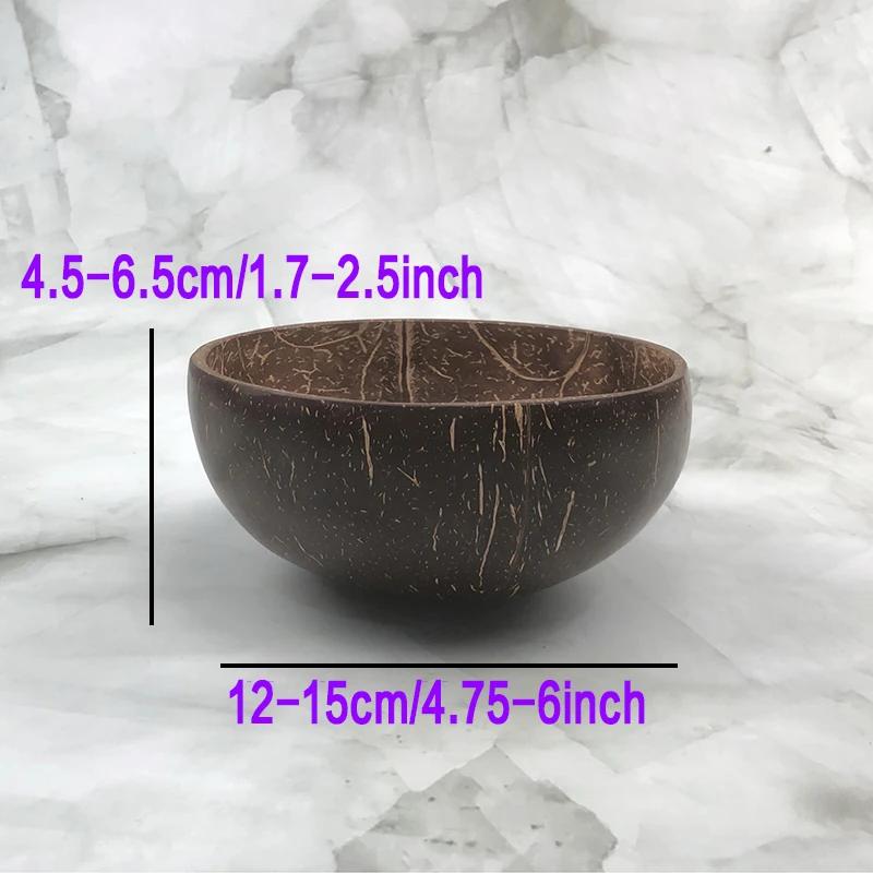 Pure natural coconut wooden bowl spoon kitchenware exquisite craftsmanship rice dessert bowl salad noodle bowl mousse pasta