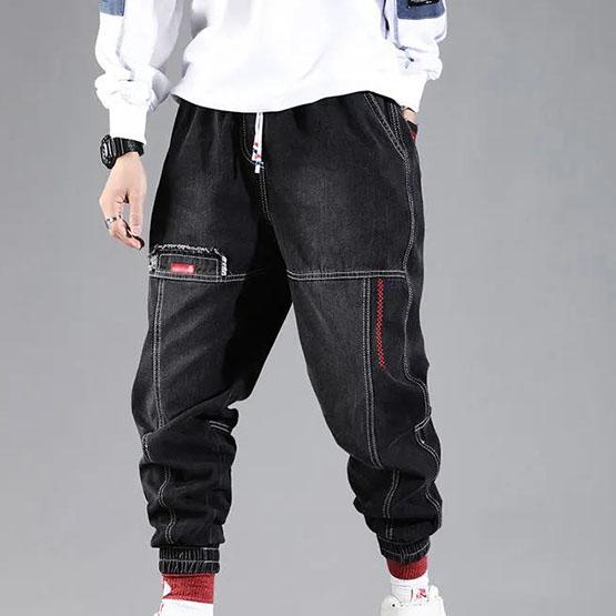

S-5XL мужские джинсы длинные джинсовые брюки эластичные шаровары брюки для бега мужские весенне-осенние уличные брюки больших размеров в стиле хип-хоп XL