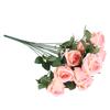 Artificial Roses with Long Stem Simulated Silk Flowers Real Looking Fake Roses Bouquet for
