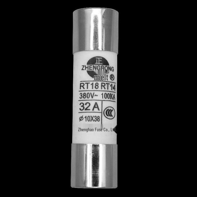 Zheng Rong 380V 100KA Ceramic Fuse Tube, 32A/10A/8641A, R015/RT14/RT18, 10x38mm.