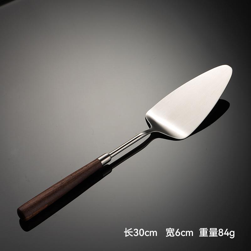 Walnut handle 304 small spatula stainless steel mini small spatula small cooking spatula pan frying patty