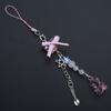 Sweet Bowknot Phone Charm Angel Wing Pendant Keychain for Bag Accessory Phone Strap Lanyard Beaded Key Chain Jewelry