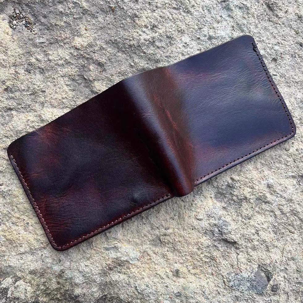 Vintage Handmade Leather Wallet for Men Bifold Minimalist Genuine Leather Men Wallet