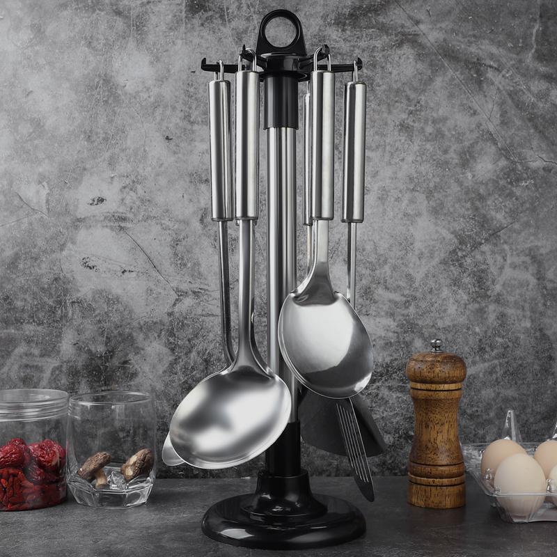 Kitchen Rotary Storage Rack Rotatable Kitchenware Organizer Hooks Spatula Spoon Knife Storage Cabinet Kitchen Accessories New