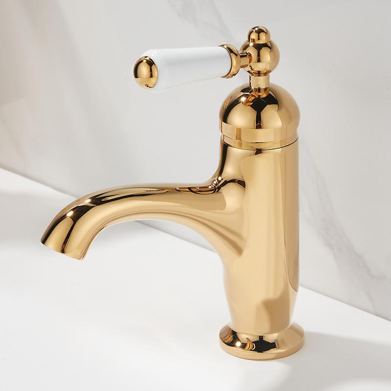 Brush Gold Basin Faucet Chrome Hot and Cold Mixers Antique Wash Basin Faucet Taps Ceramic handle Black Basin Faucets