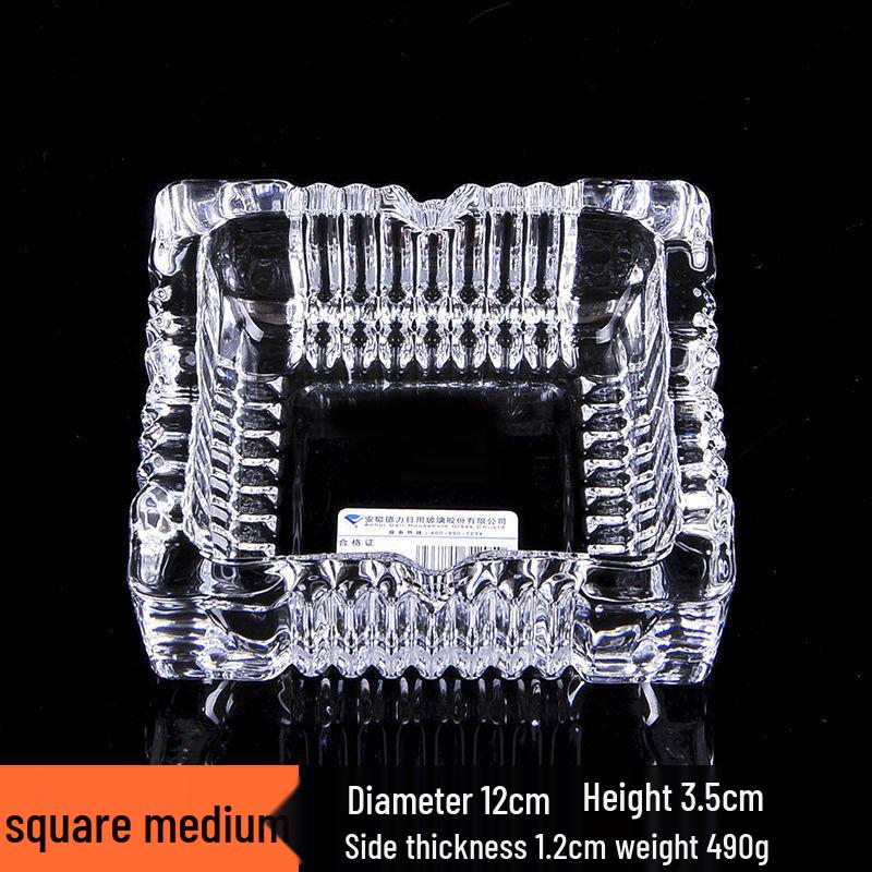 Premium Anti-Fly Ash Crystal Glass Ashtray for Stylish Living Rooms
