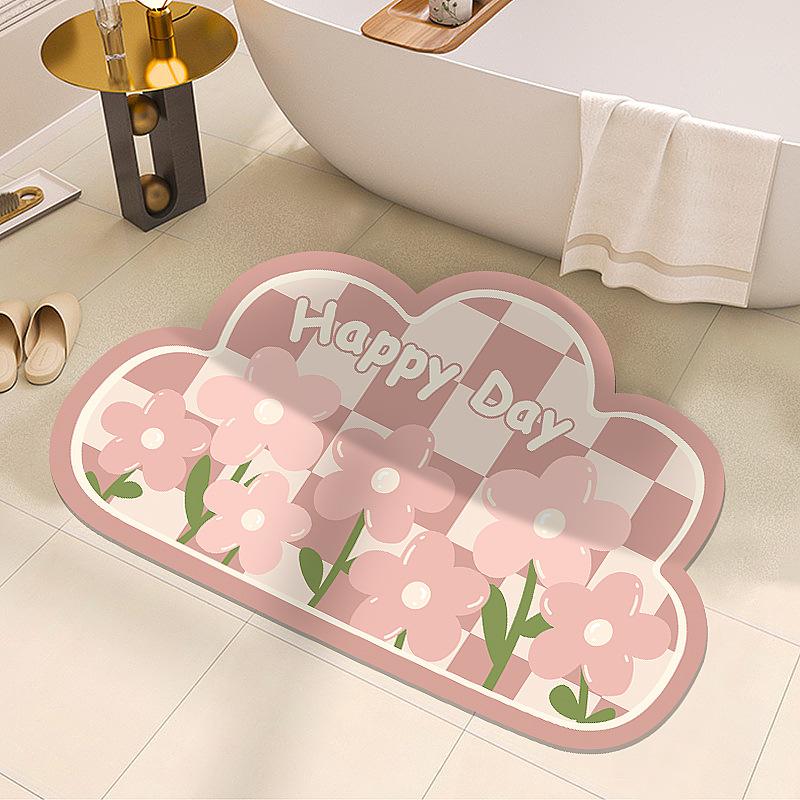 Bathroom Floor Mat Soft Diatom Mud Absorbent Non-slip Toilet Toilet Household Bathroom Door Quick Drying Door Mat