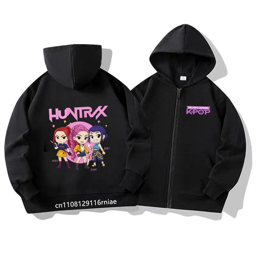 

Fall and Winter Zip-up Girls Hooded Sweatshirts for Beauty Witch Hunter Enthusiasts, Trendy Youth and Children s Outerwear 130