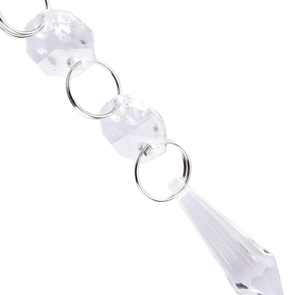 30PCS Acrylic Transparent Small Clear Crystal Strands Gems Bead Curtain for Light Pendant Wedding Home Decoration