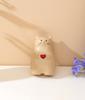 A cat shaped storage pen holder with heart-shaped decorative statues and multifunctional vase decorations