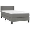 3129594 vidaXL Bed with Box Spring and Mattress Dark Grey 90x190 Cm Fabric