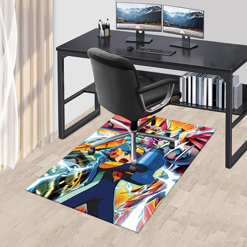 

1pc Megaman Anime Cartoon Design Office Chair Mat Non-Slip Carpet for Home Decor, Suitable for All Seasons, Ideal as a Gift.Y041 60cm by 90cm