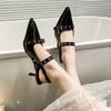 Designer Summer Rivet Women Sandals Fashion Pointed Toe Singbacks Shoes Ladies Elegant Dancing Party High Heel Sandalias