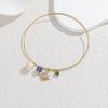 Atoztide Trendy Multi-Element Zircon Cross Star Bracelet for Women Stainless Steel Gold Color Bead Bangle Christmas Jewelry Gift