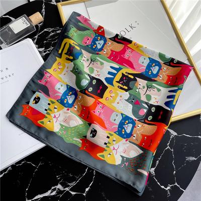 70 * 70cm New Silk Small Square Scarf For Women'S Neck Protection Professional Scarf Versatile Hair Tie Headscarf Scarf