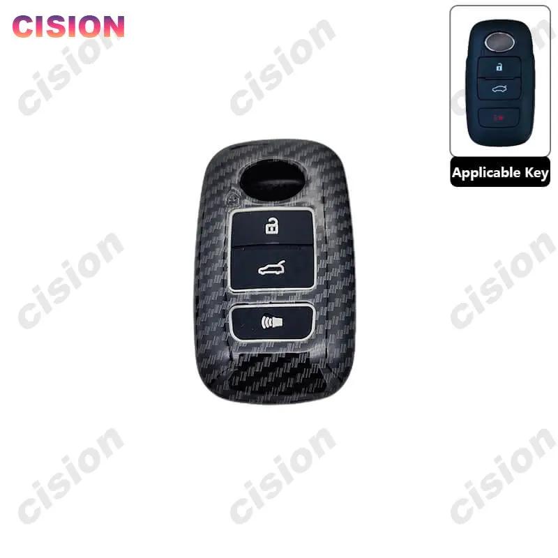 Carbon Fiber Remote Car Key Fob Cover Case Shell Holder Protector For Toyota Yaris Ativ Raize Veloz Avanza Rush Perodua Daihatsu