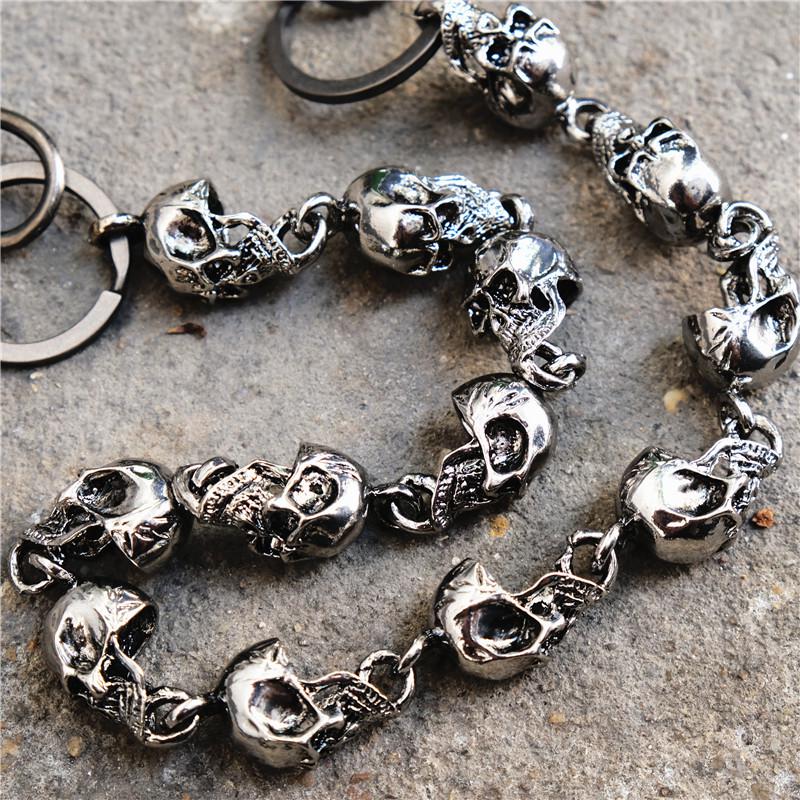 Men's Motorcyle KeyChain Jean Biker Wallet Belts Chain Skull Charm Gothic Rock Skull Pants Trousers Waist Key Men's  BL48