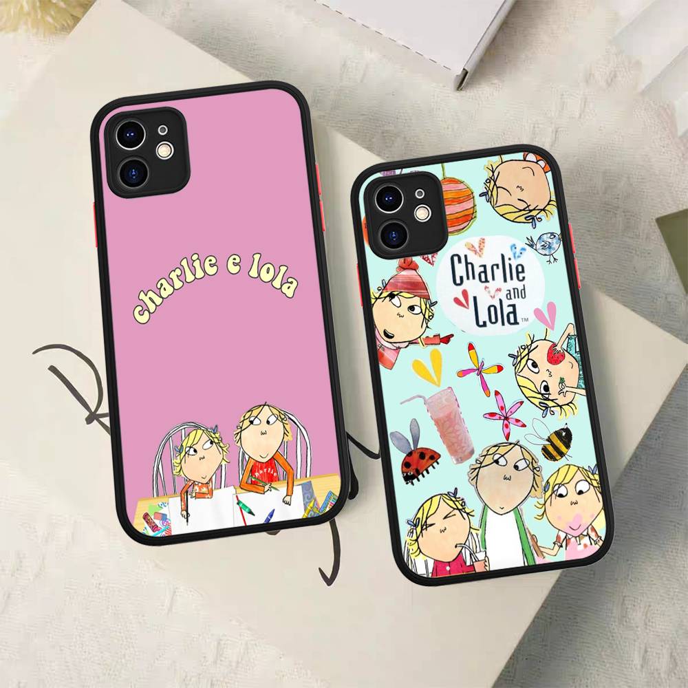 Charlie And Lola Anime For Silicone Matte Phone Case For IPhone 16 Pro Max 15 14 13 12 11 X XS MAX