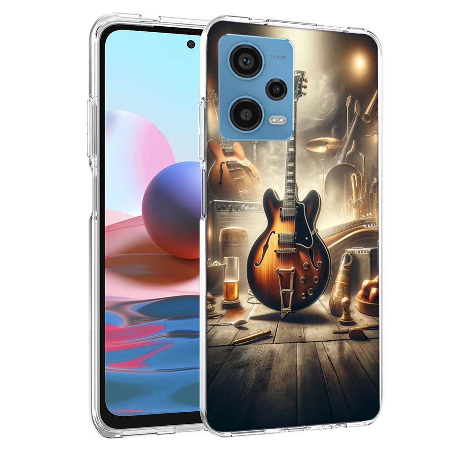 Retro Rock Music Electric Guitar Phone Case For Redmi Note 13 12 14 15 Pro Plus 13R 11 11T 11E 11S 10 Pro 10S 9 9S Cover Cell Cl